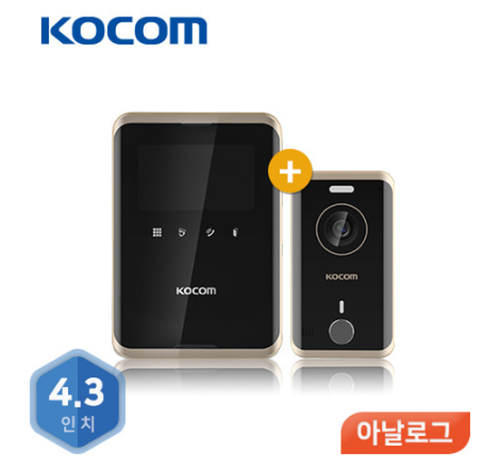 코콤 비디오폰 KCV-R431E 블랙(초인종세트)