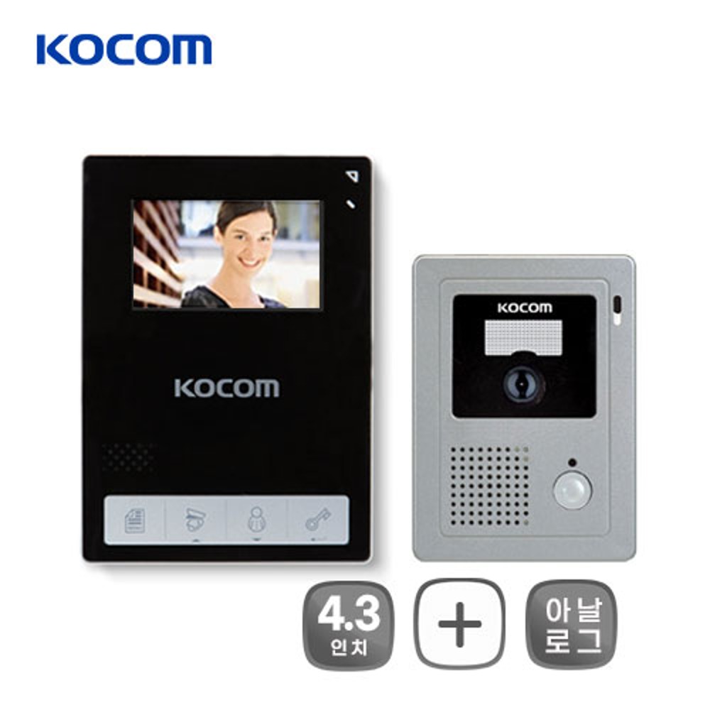 코콤 비디오폰 KCV-434 블랙(초인종세트)